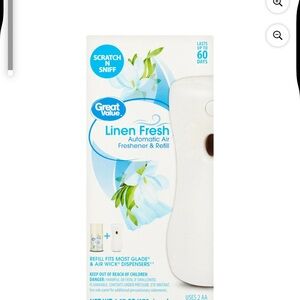 NWT Great Value Automatic Air Freshener & Refill, Linen Fresh, 6.17 Ounce